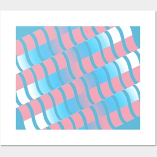 Transgender Pride Abstract Waveform Posters and Art